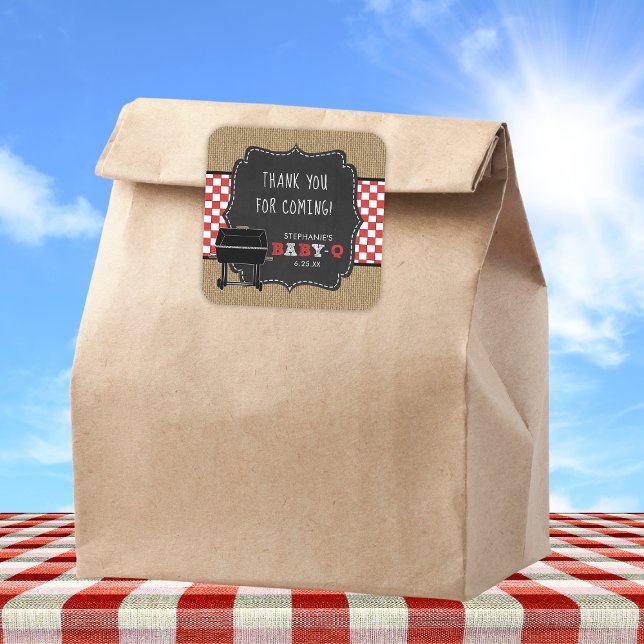 Cuadrada Baby Q baby ducha gracias a favor del pegatina RED (Subido por el creador)