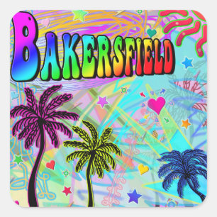 Cuadrada Bakersfield Vivid Romance Pegatina