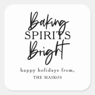 Cuadrada Baking Spirit Bright Holiday Square Pegatina