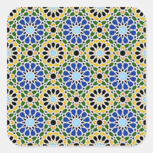 Cuadrada Baldosa morisca Pegatina cuadrado