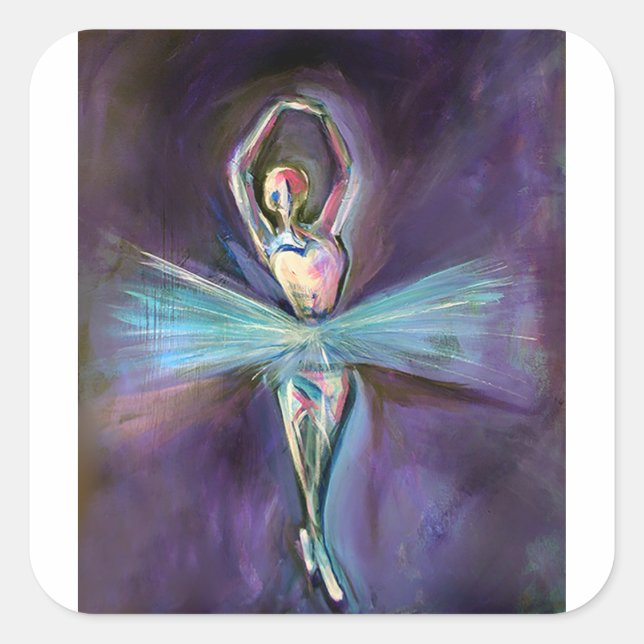 Cuadrada Ballerina Pegatina (Anverso)