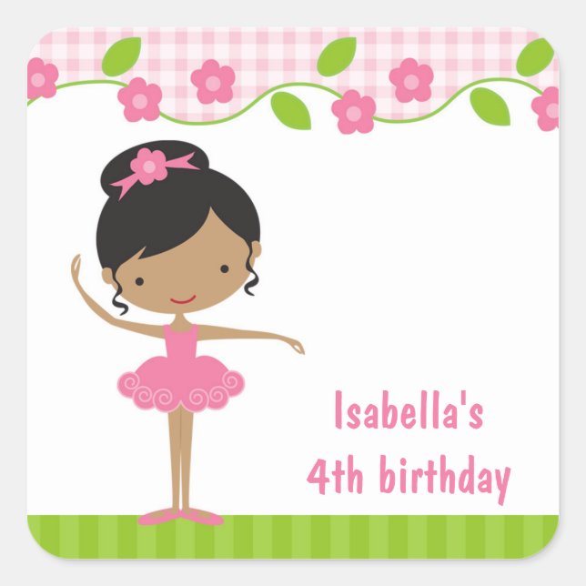 Cuadrada Ballerina Pegatina (Anverso)
