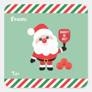 Cuadrada Baloncesto 🎅 Pegatina de Santa Square