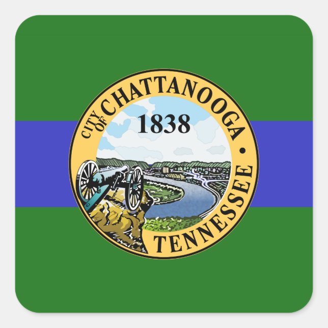 Cuadrada Bandera de Chattanooga, Pegatina de la Plaza Tenne (Anverso)
