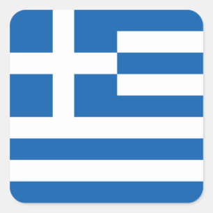 Cuadrada Bandera de Grecia Pegatina (plaza)
