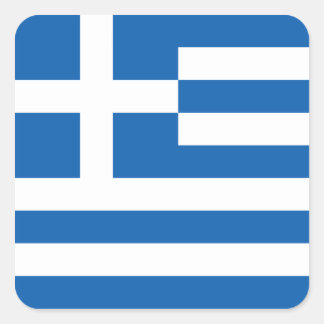 Cuadrada Bandera de Grecia Pegatina (plaza)
