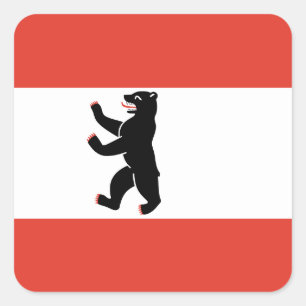 Cuadrada Bandera del Pegatina de la Plaza de Berlín