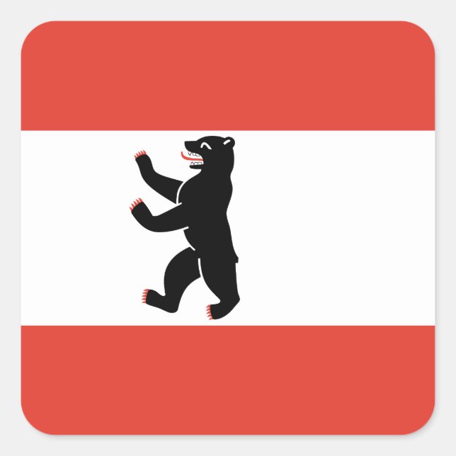 Cuadrada Bandera del Pegatina de la Plaza de Berlín (Anverso)