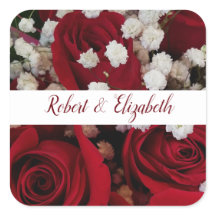 Banner blanco Roses Roses Rojos boda pegatina