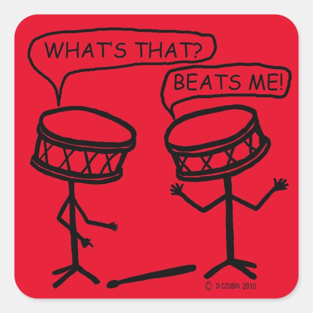 Cuadrada Beats Me Square Pegatina (Anverso)