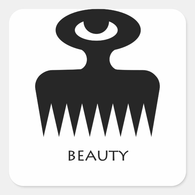 Cuadrada Beauty ( Duafe ) Adinkra Symbol Pegatina (Anverso)