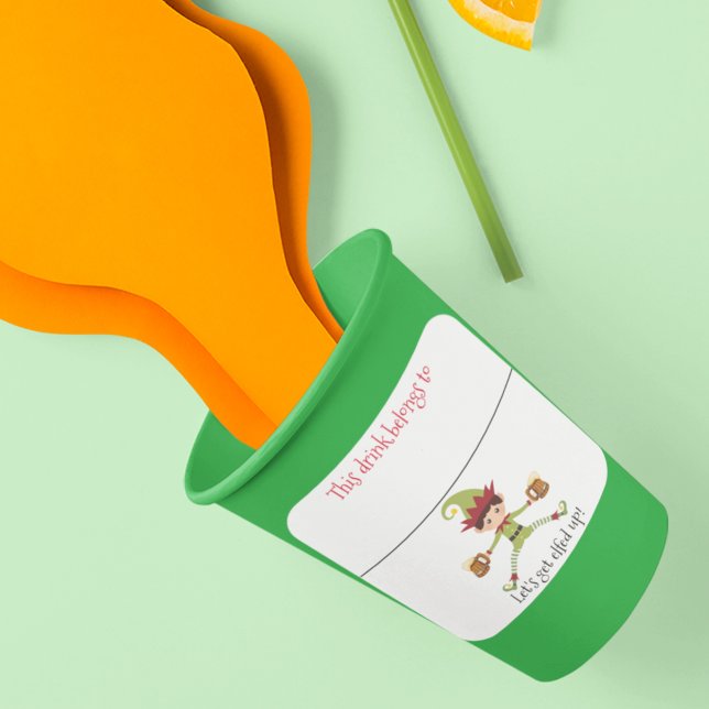 Cuadrada Beber Pegatina Marker Nombre Navidades divertidos  (Subido por el creador)