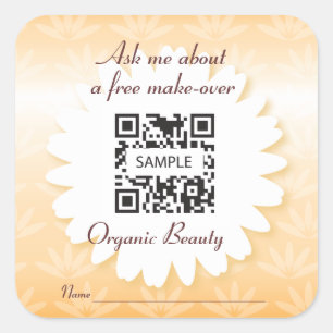 Cuadrada Belleza orgánica de la plantilla del pegatina