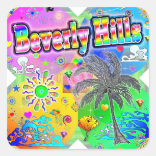 Cuadrada Beverly Hills Quadro Seasons Pegatina