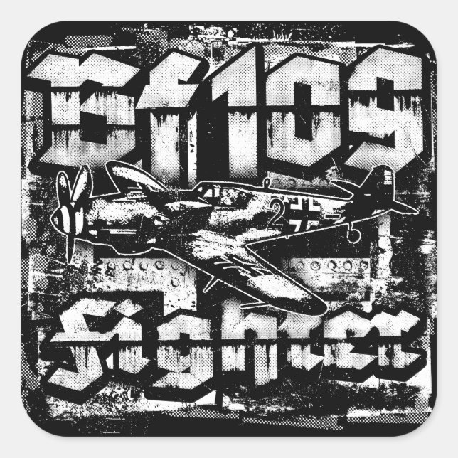 Cuadrada Bf 109 Pegatina Pegatina cuadrado (Anverso)