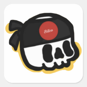 Cuadrada Billzo Skull Pegatina