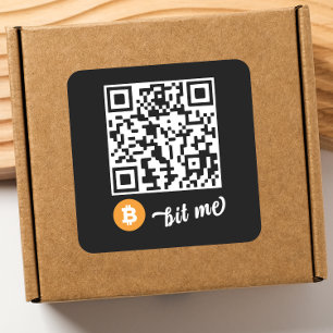 Cuadrada Bitcoin (BTC) Cartera Pegatina de código QR - Cuad