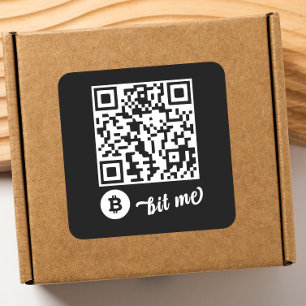 Cuadrada Bitcoin (BTC) Cartera Pegatina de código QR - Cuad