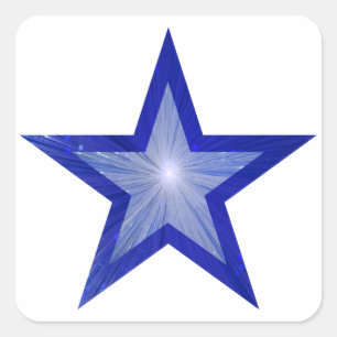 Cuadrada Blanco cuadrado pegatina azul oscuro Star