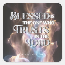 Cuadrada Blessed Bible Verse Inspiration Pegatina
