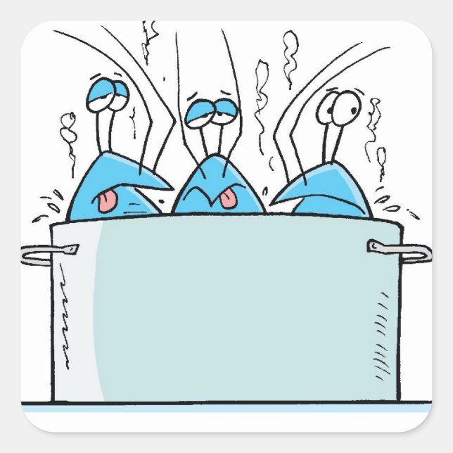 Cuadrada Bob The Crayfish Pegatina (Anverso)