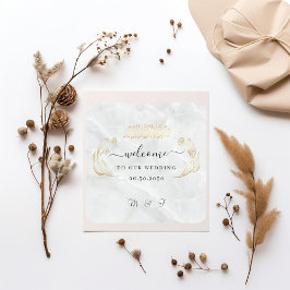 Cuadrada Boda cuadrado Pegatina bienvenido a nuestro día