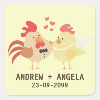 Cuadrada Boda de pollo de granja Salve al Pegatina de la fe