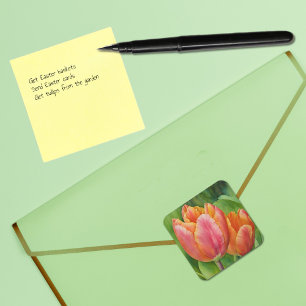 Cuadrada Bonito Tulip Art Pegatina