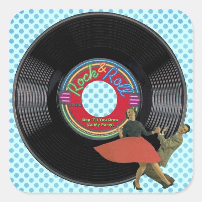 Cuadrada Bop 'Til You Drop Pegatina (Anverso)