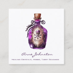 Cuadrada Botella de poción morada Tarjeta de visita cuadrad