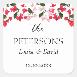 Cuadrada Bougainvillea Bodas Regalos y Favores Pegatina