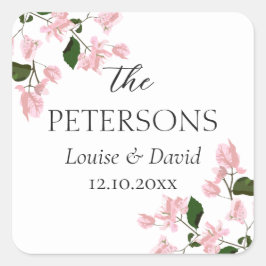 Cuadrada Bougainvillea Bodas Regalos y Favores Pegatina