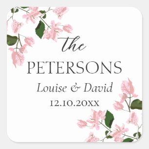 Cuadrada Bougainvillea Bodas Regalos y Favores Pegatina