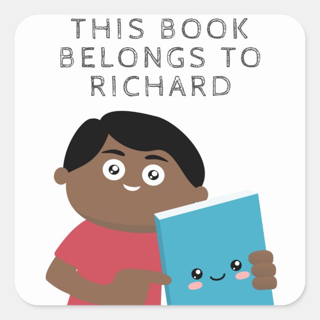 Cuadrada Boys Book Square Pegatina (Anverso)