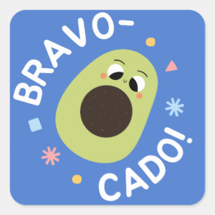 Cuadrada Bravo Cado - Pegatina de Aguacate
