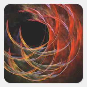 Cuadrada Breaking the Circle Abstract Art Square Pegatina