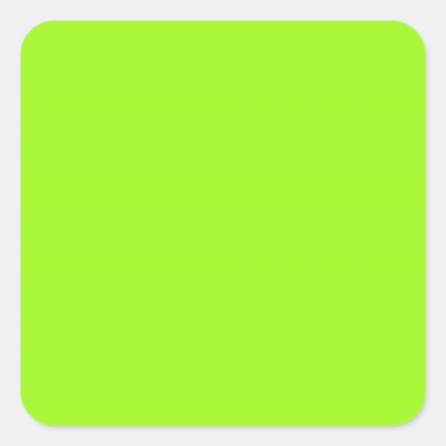 Cuadrada Bright Chartreuse Green Square Pegatina (Anverso)