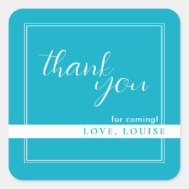 Cuadrada Bright Rich Sky BlueGracias Pegatina