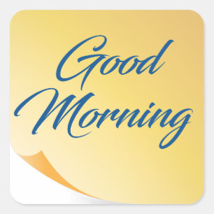 Cuadrada Buenos días Pegatina de notas amarillas