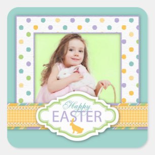 Cuadrada Bunny Photo Pegatina S