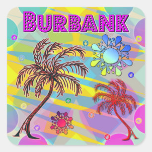 Cuadrada Burbank Happy and Hope Pegatina