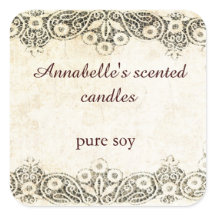 Burlap con pegatina de velas de encaje vintage