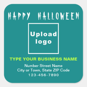 Cuadrada Business Halloween Verde azulado Pegatina cuadrado