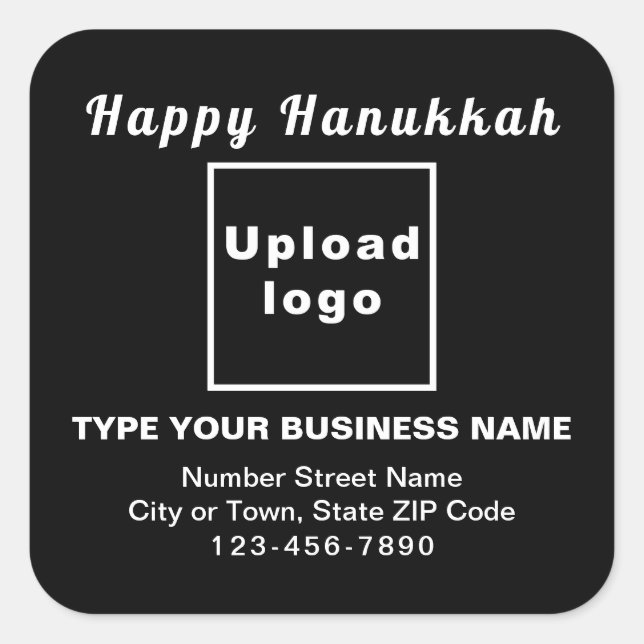 Cuadrada Business Hanukkah Black Square Pegatina (Anverso)