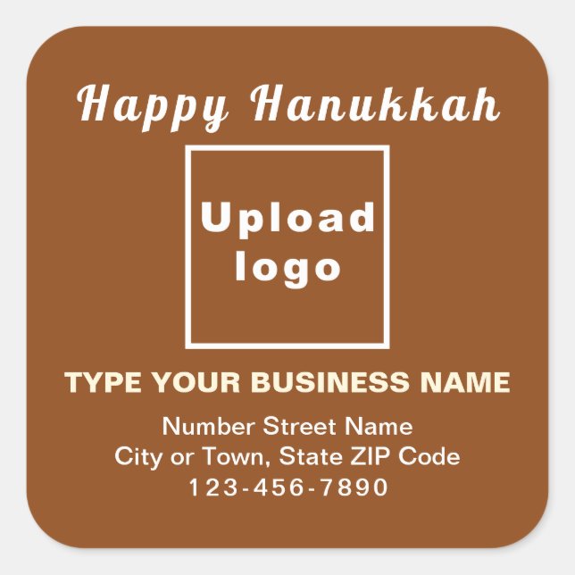 Cuadrada Business Hanukkah Brown Square Pegatina (Anverso)