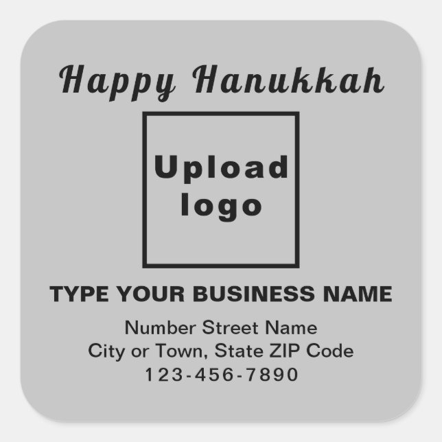 Cuadrada Business Hanukkah Gray Square Pegatina (Anverso)