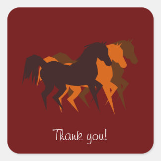 Cuadrada Caballos de Baile Gracias Pegatina
