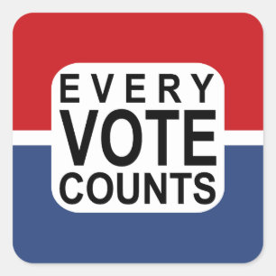 Cuadrada Cada voto cuenta al pegatina
