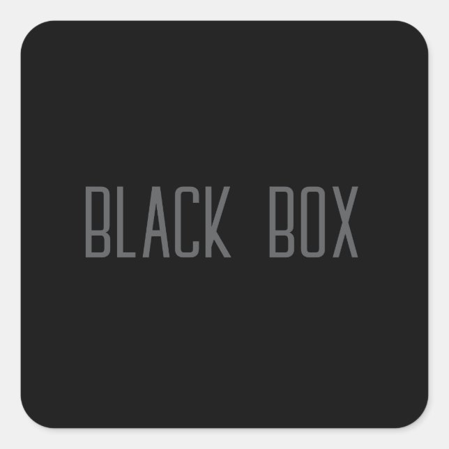 Cuadrada Caja Negra - Pegatina de Tipografía (Anverso)