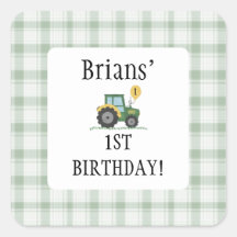 Calienta Tu Tractor Niños Cumpleaños Pegatina Cuad